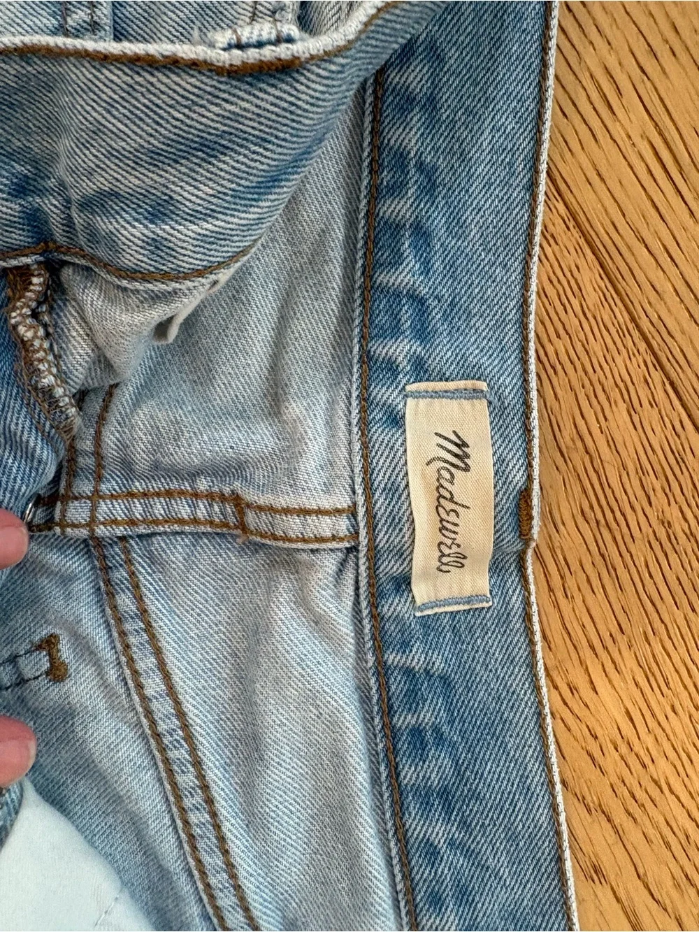 Madewell Light Blue Distressed Frayed Hem Denim Shorts